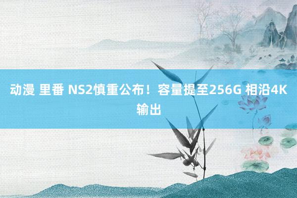 动漫 里番 NS2慎重公布！容量提至256G 相沿4K输出